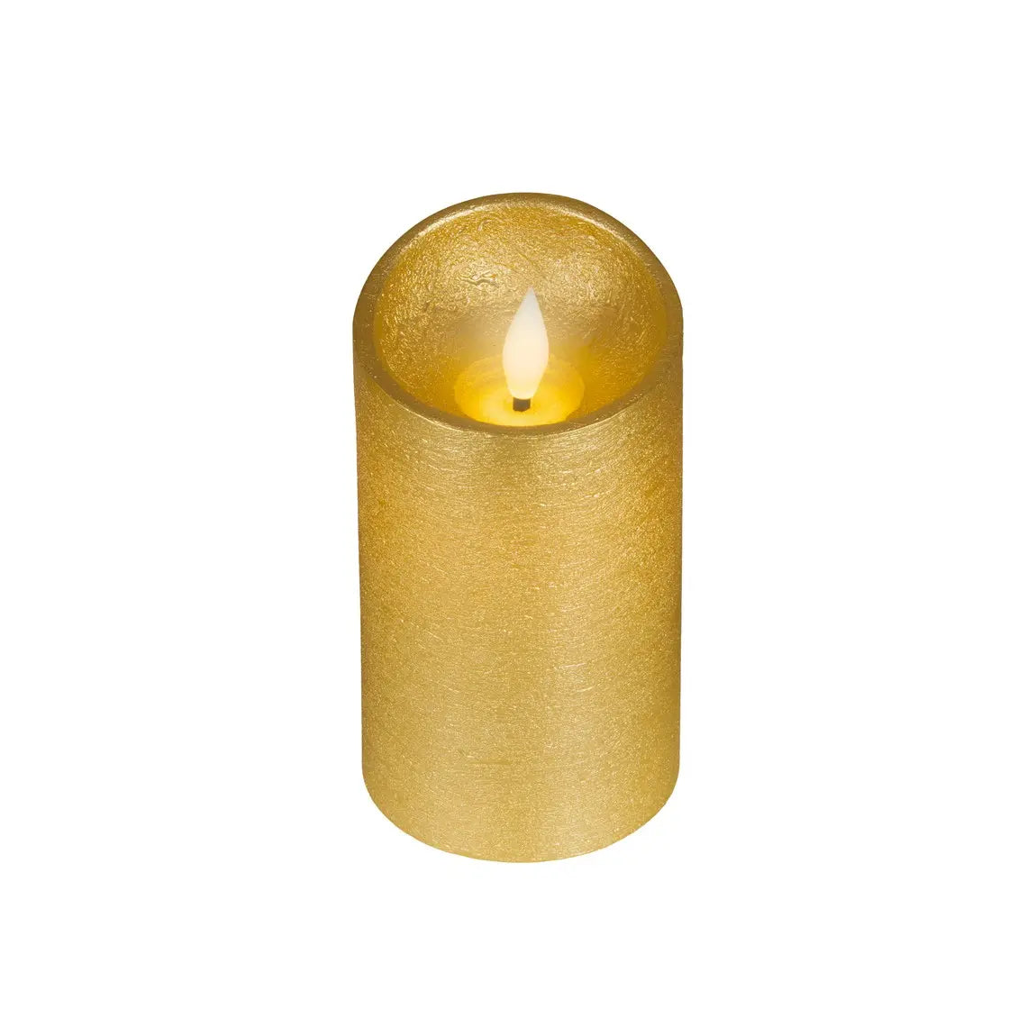 Candela in cera oro con LED Ø7,5 × H13,5 cm