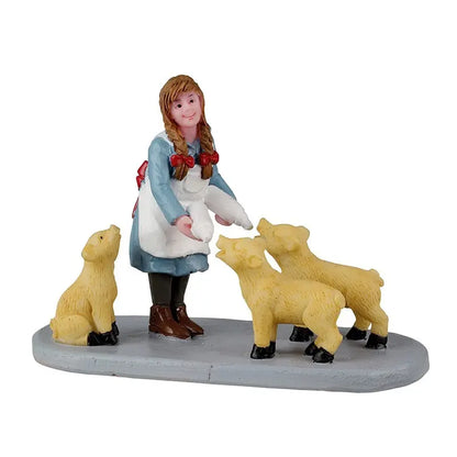 Lemax Lunch Time for Piglets – Bambina con maialini Caddington Village 7,8 x 3,8 x H5,5 cm