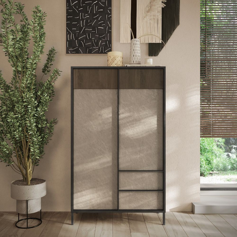 Mobile 106x40x177 cm lava e argilla