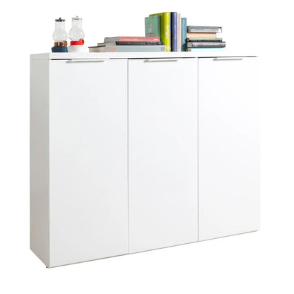 Mobile contenitore Mundi 3 ante bianco laccato cm 120x35x102,30h composad