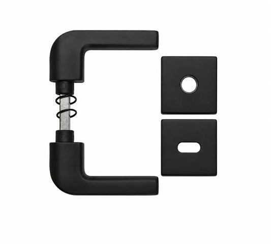 Coppia maniglie Carter Q8 con bocchetta foro chiave MM5 Zalor Nero Opaco