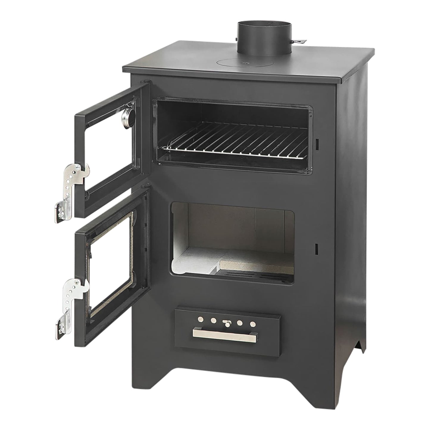 Stufa a Legna con Forno Silvia Nera 14,6 Kw L50,5xP58,5xH90,5