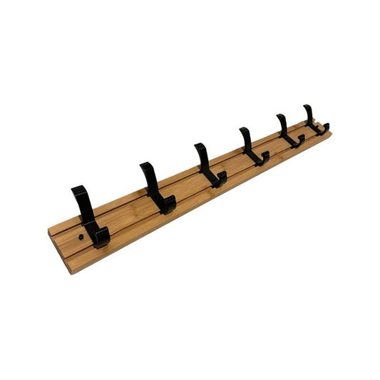 Appendiabiti parete 6 ganci legno/metallo
