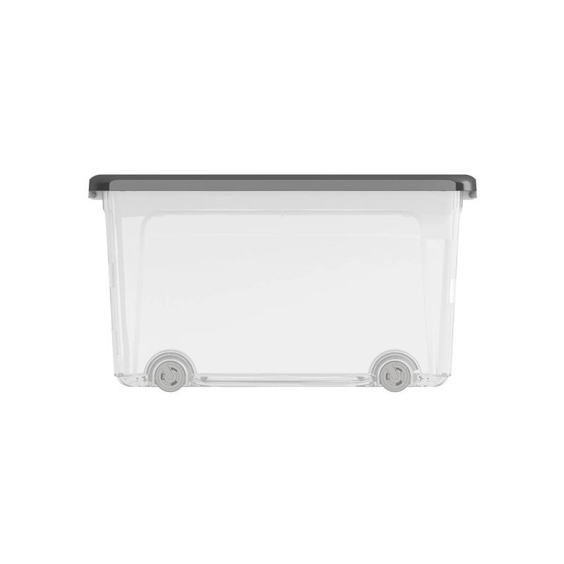 Contenitore Kis W Box alto con ruote grigio cm 31,5x39x56,5 h