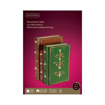 Libro decorativo natalizio con LED 15,5 × 18,5 × H27 cm