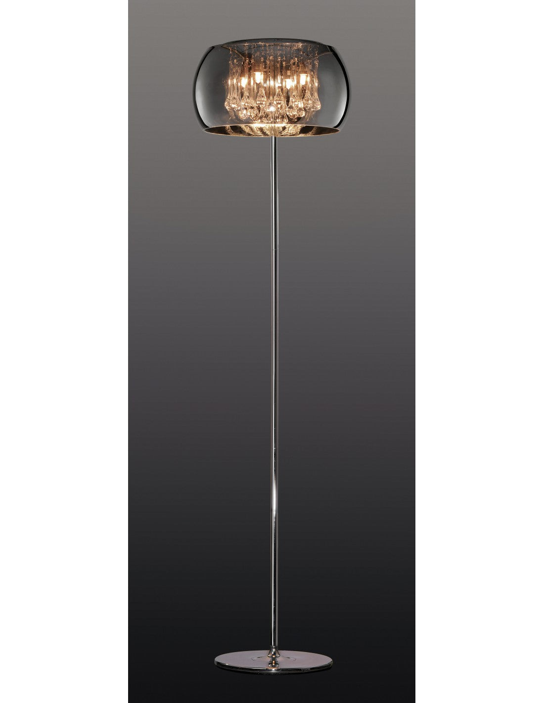 Piantana Vapore Vetro Cromo E Pendenti H158 cm Trio Lighting