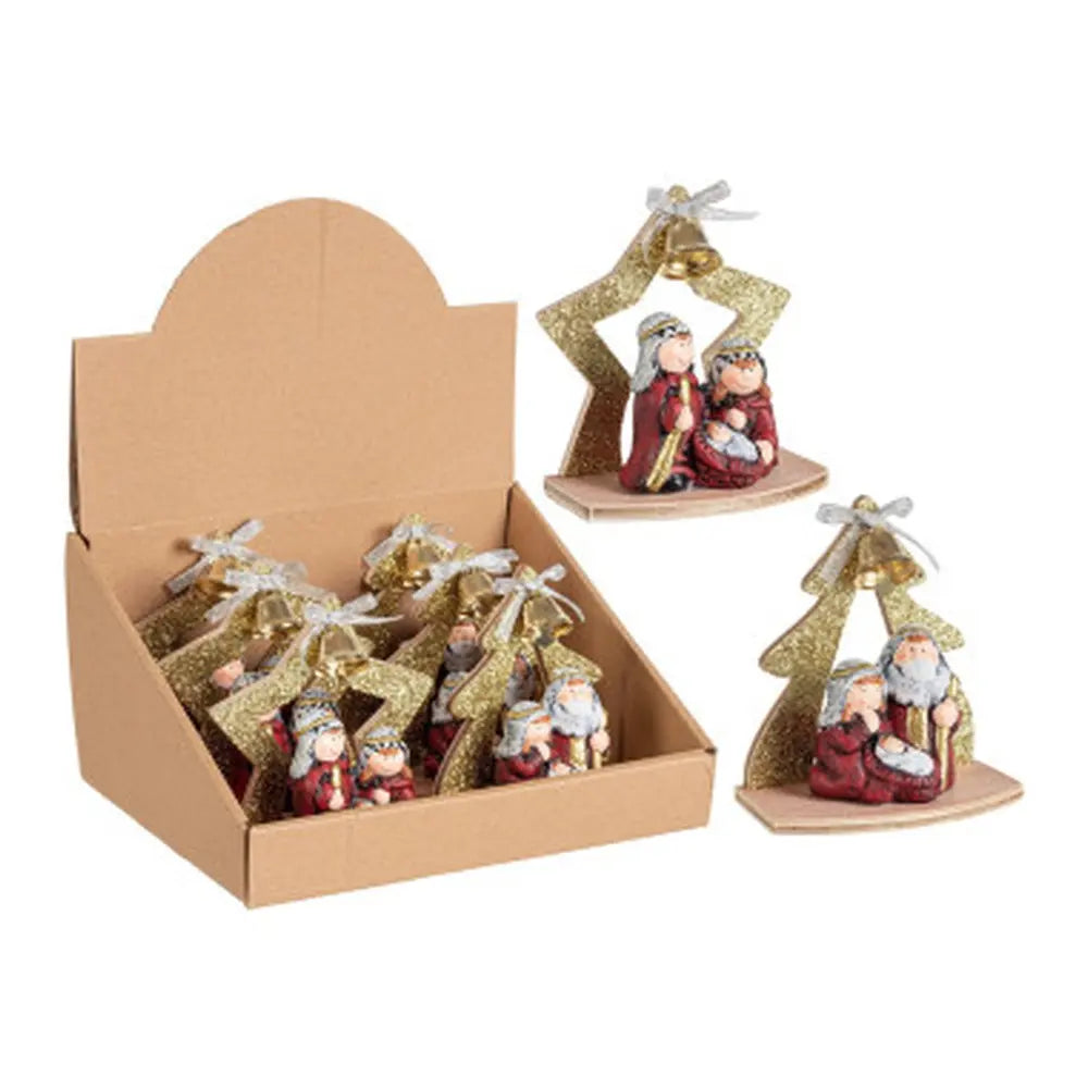 Natività Nazareth stella e pino 11,5 × 6 × H12,5 cm – 1 pezzo assortito