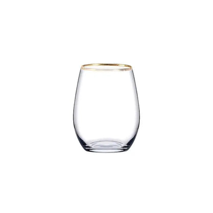 Set 6 bicchieri Amber con bordo oro da 35 cl