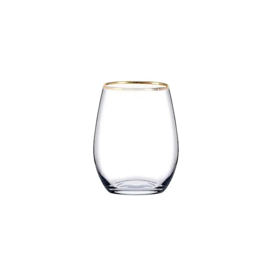 Set 6 bicchieri Amber con bordo oro da 35 cl