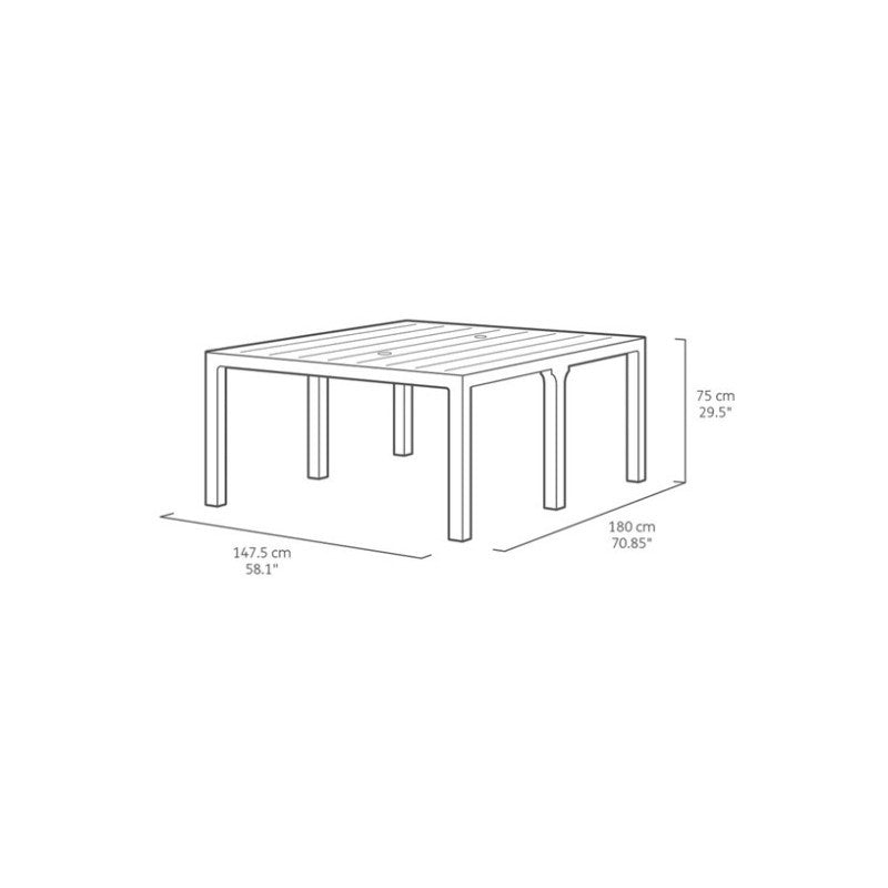 Tavolo Keter Julie Double grafite cm 147-295x90x74,5 h