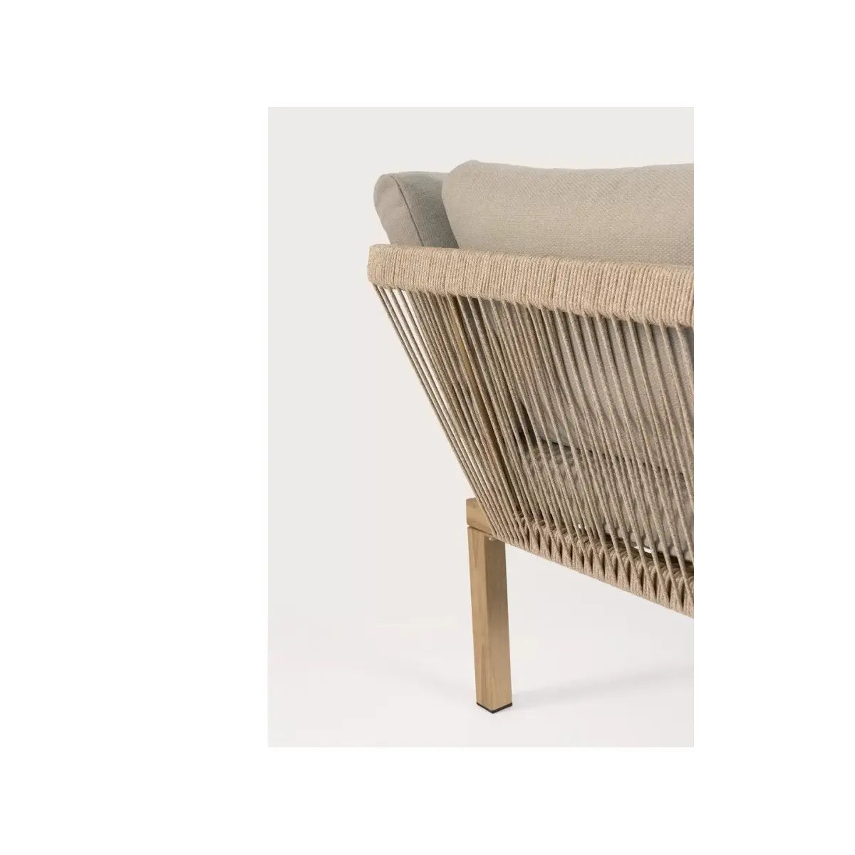 Bizzotto set salotto angolare Kalimera Desert in alluminio effetto legno con tavolino