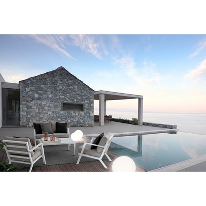 Set da esterno 4 pezzi salotto con cuscini Harley bianco