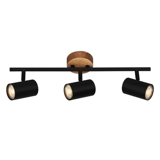 Barra Spot Muritz  3xGU10 47 cm nero/legno