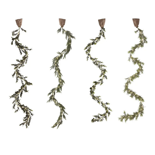 Ghirlanda natalizia verde con micro LED bianco caldo 180 cm – 1 pezzo assortito