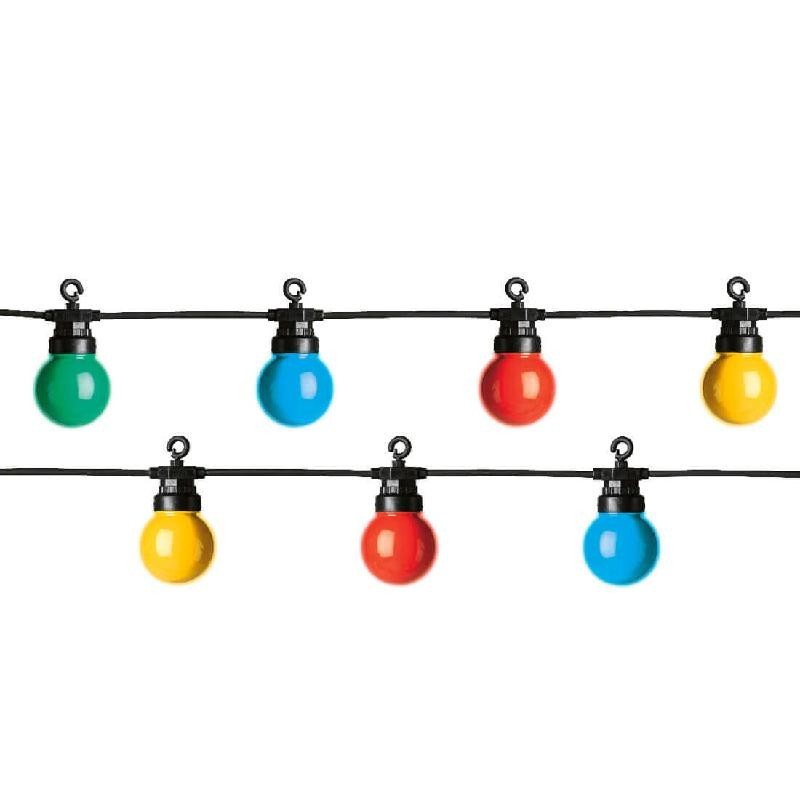 Catena luminosa natalizia LED multicolor da esterno 20 luci