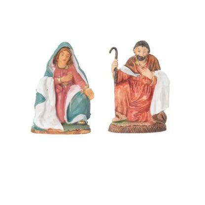 Set Natività con Madonna e San Giuseppe 10 cm 2 pezzi