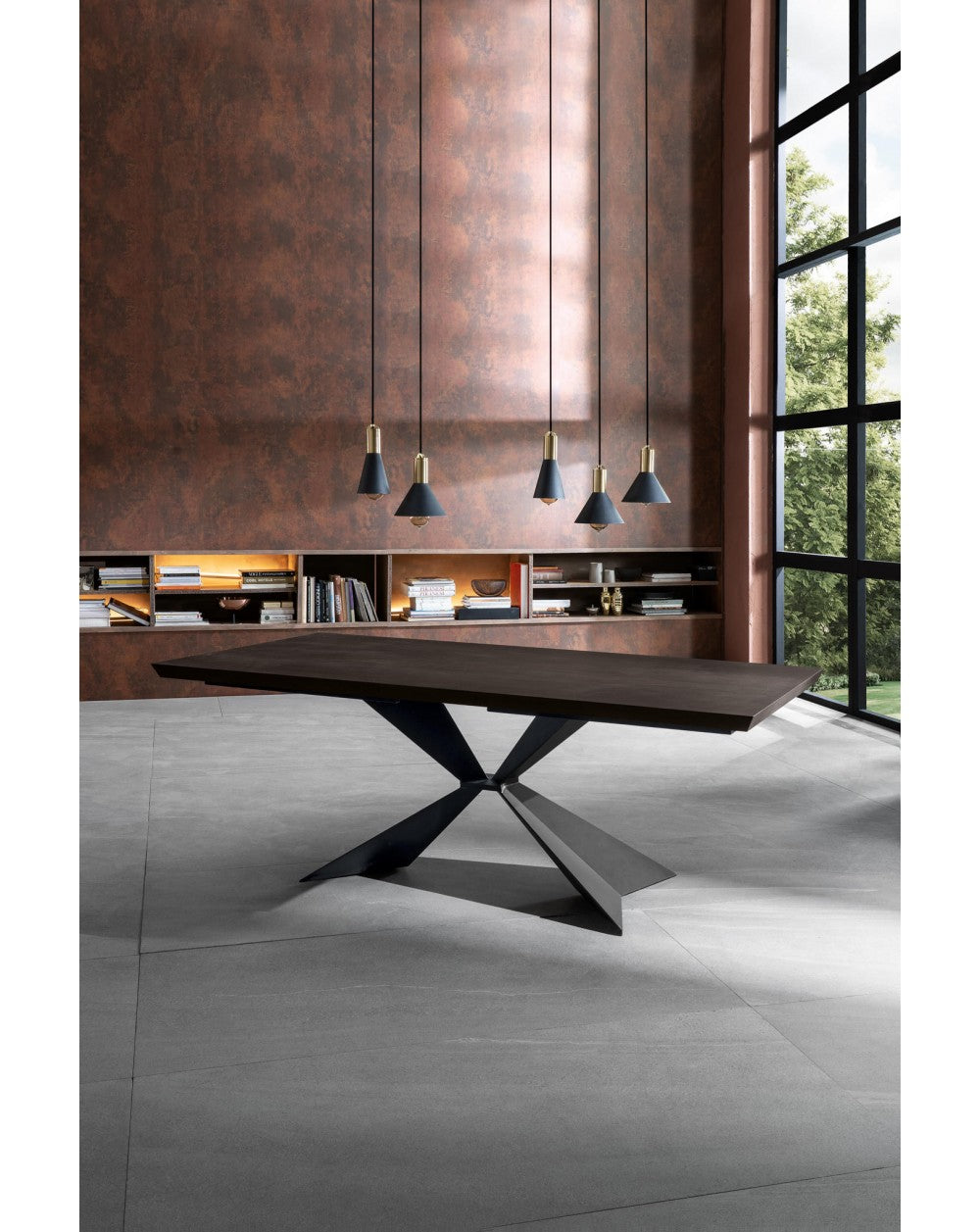 Tavolo Stark Fisso – Rovere Termocotto/Nero 90 x 160 x H.76 cm