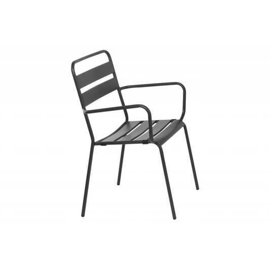 Sedia con Braccioli Grigio Scuro da Esterno