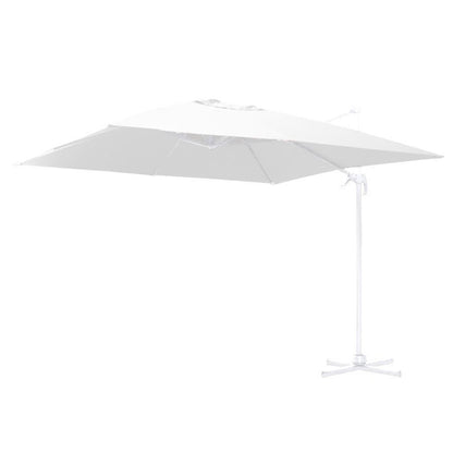 Ombrellone in Alluminio con Palo Laterale Bianco 4x4 m
