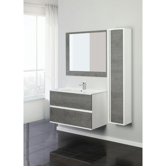 Composizione Bagno due cassetti Linea Fabula Bianco Cemento 90x47x h57cm