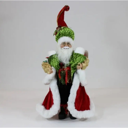 Babbo Natale con mantello lusso H45 cm