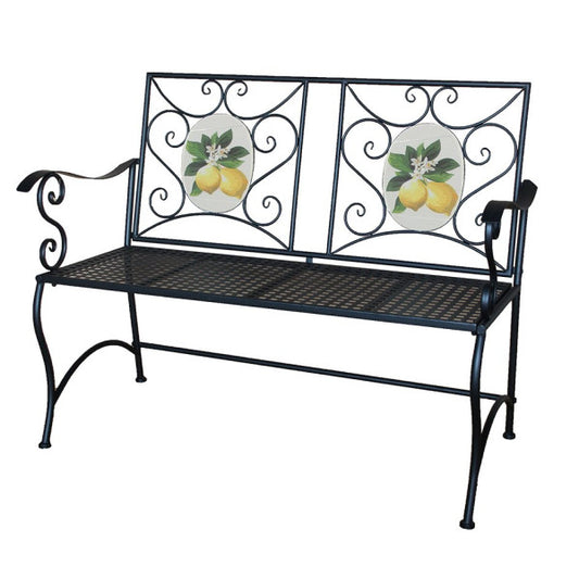 Panchina Mosaico lemon in metallo verniciato  cm 116x56x90