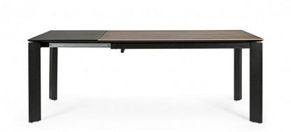 Tavolo allungabile grigio e nero