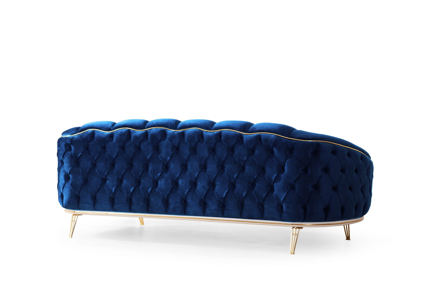 Divano 3 posti blu 250x88x88 cm