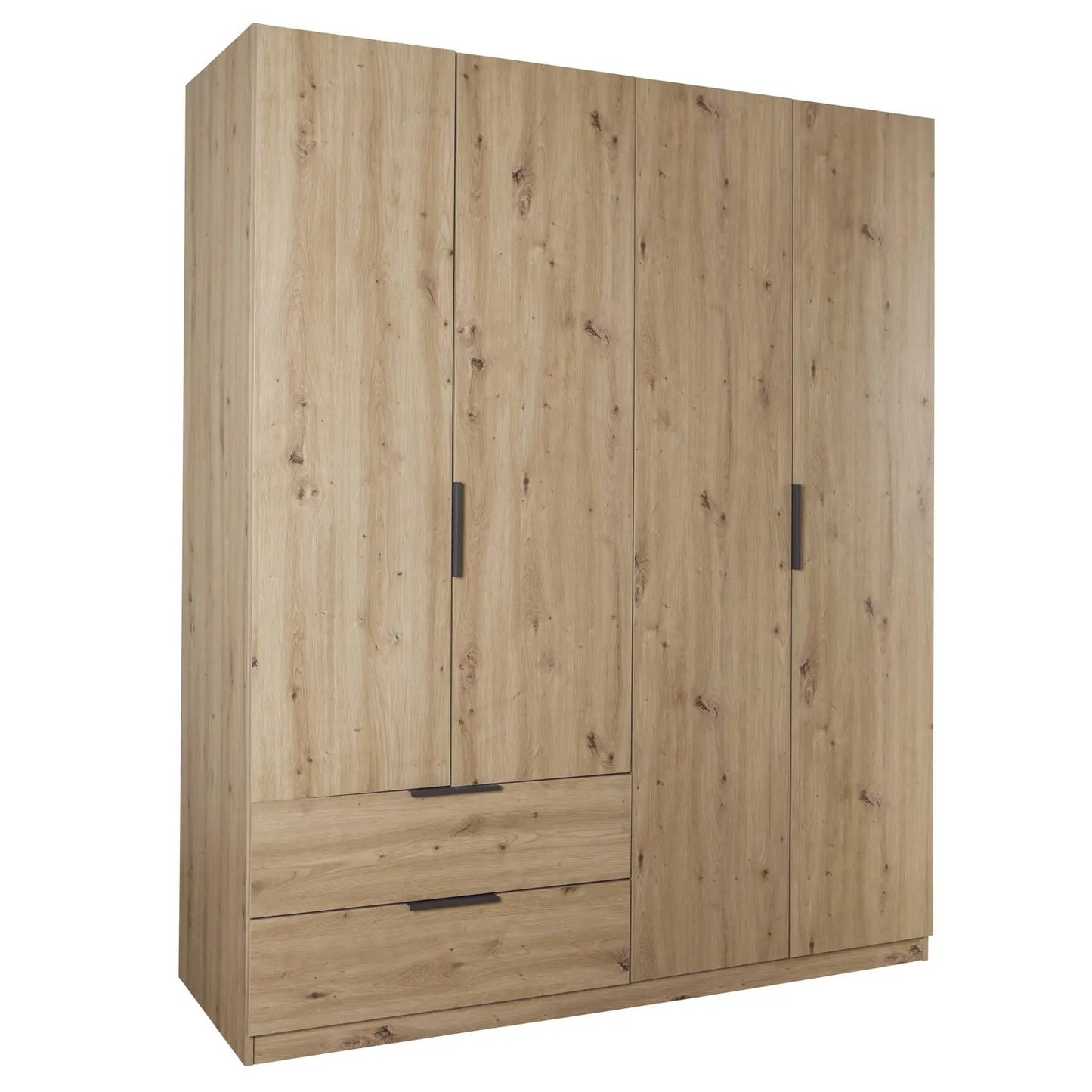 Armadio 4 ante e 2 cassetti cm 162x58 rovere artisan