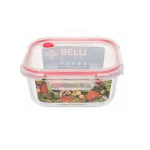 Contenitore ermetico quadrato in vetro 800 ml 16×16 cm