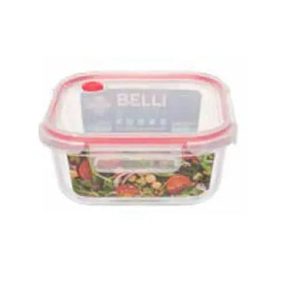 Contenitore ermetico quadrato in vetro 800 ml 16×16 cm