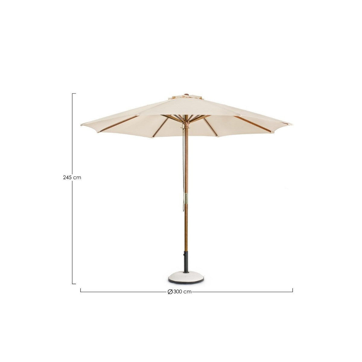 Bizzotto ombrellone Syros 3 m colore naturale