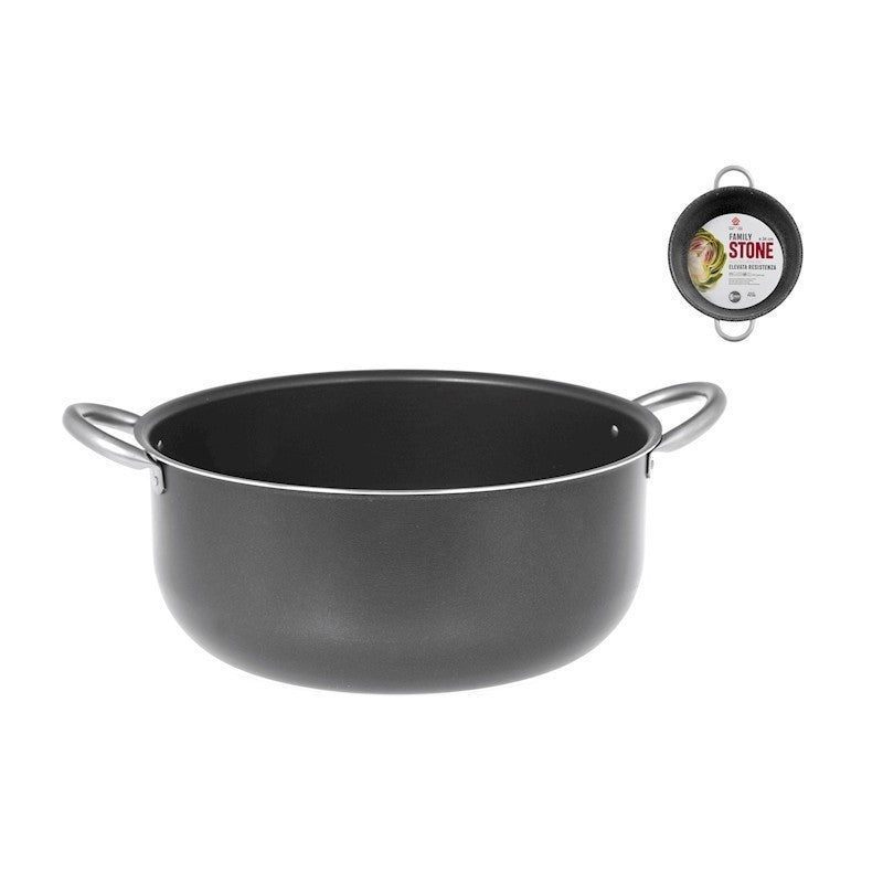 Casseruola 2 manici Family Stone Ø 34 cm antiaderente in alluminio