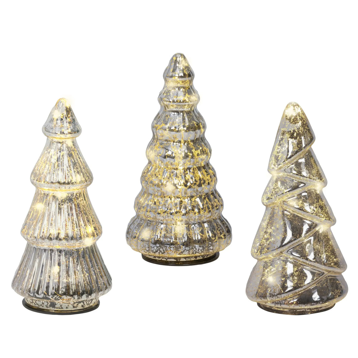Albero di Natale in vetro trasparente con LED Ø9 × H17,5 cm