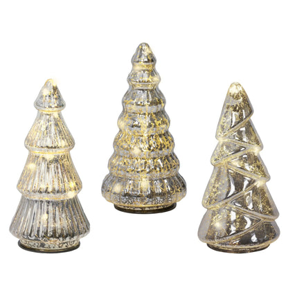 Albero di Natale in vetro trasparente con LED Ø9 × H17,5 cm