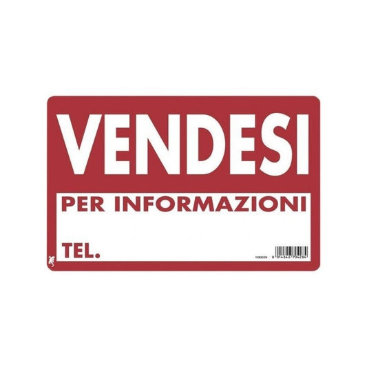 Cartello in plastica "vendesi" 30 x 20 cm