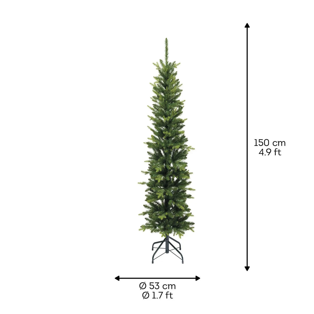 Albero di Natale Slim Fir verde Ø53 × H150 cm