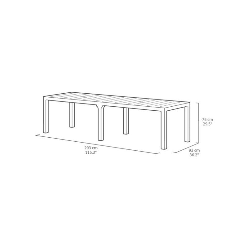 Tavolo Keter Julie Double grafite cm 147-295x90x74,5 h