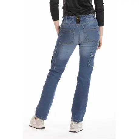 Jeans donna da lavoro Betty blu multitasche elasticizzati tg 42