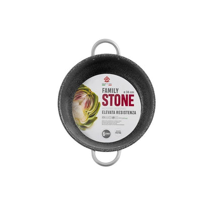 Casseruola 2 manici Family Stone Ø 34 cm antiaderente in alluminio
