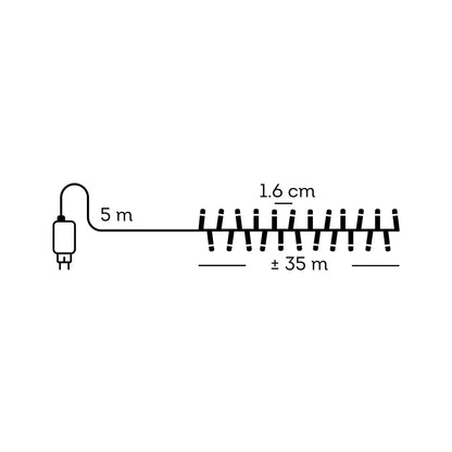 Catena luminosa LED Excellent nera con luce bianco caldo da esterno 35 m