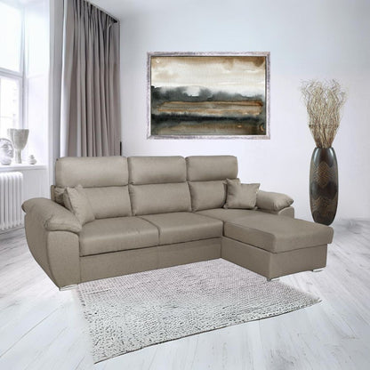 Divano grigio 265x166 cm con penisola