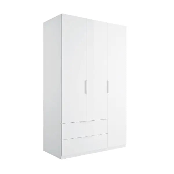 Armadio 3 ante e 2 cassetti cm 122x58 bianco