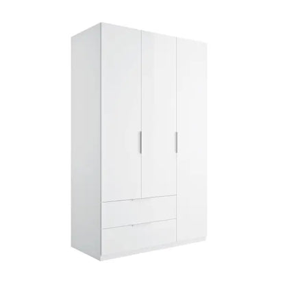 Armadio 3 ante e 2 cassetti cm 122x58 bianco