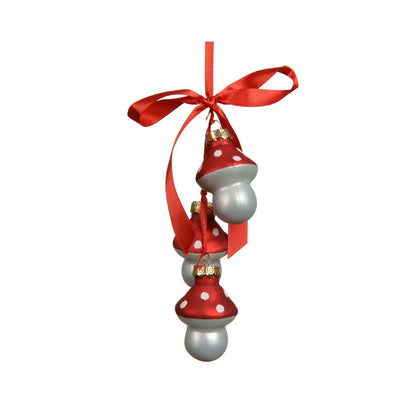 Decorazione natalizia fungo in vetro H4,5 cm