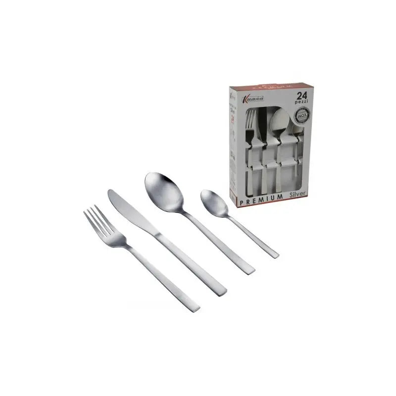 Set posate premium silver 24 pezzi Kasaviva