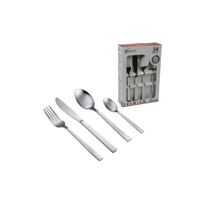 Set posate premium silver 24 pezzi Kasaviva