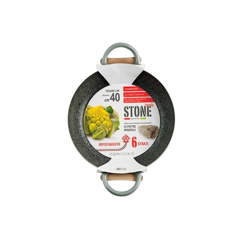 Tegame 2 manici Family Stone Ø 40 cm antiaderente in alluminio