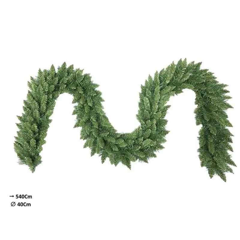 Tralcio natalizio verde 540 cm Ø40 cm