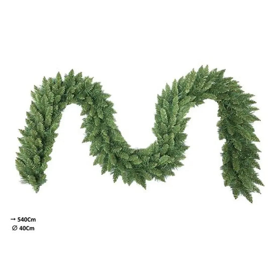 Tralcio natalizio verde 540 cm Ø40 cm